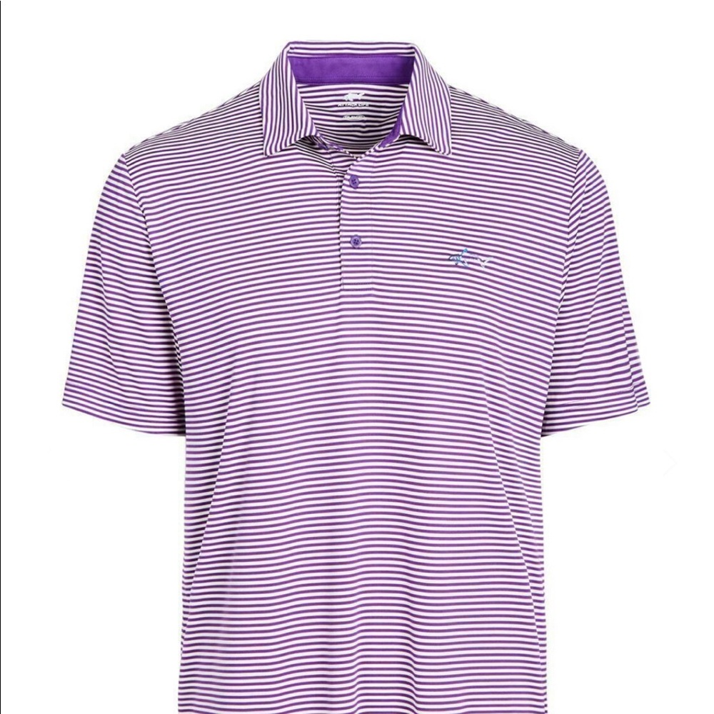 Attack Life By Greg Norman Men's Ombre Chevron Jacquard Polo, Violet Night, L